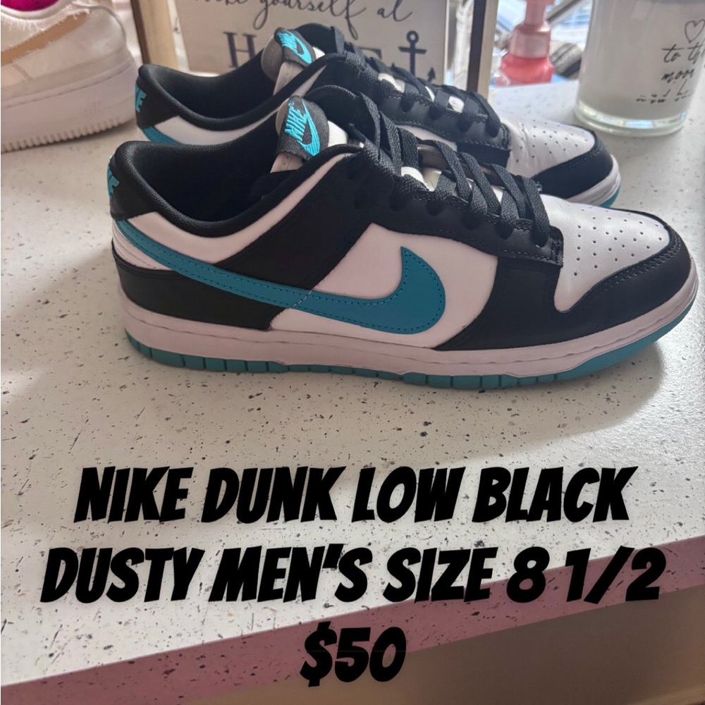 Nike Dunk Low Black and Teal Sneakers